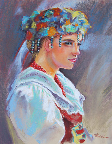 Dziewczyna w stroju weselnym