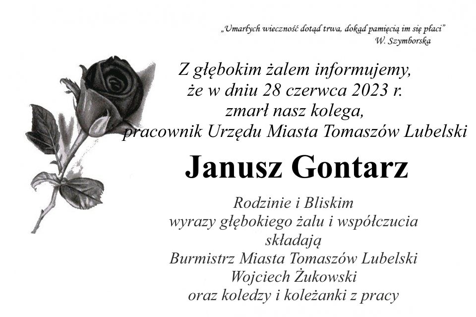 Z głębokim żalem informujemy