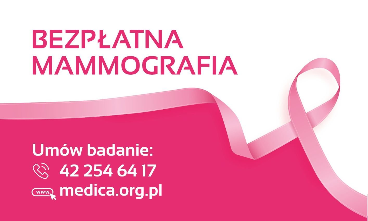 Bezpłatne badania mammograficzne w ramach programu profilaktycznego NFZ dla pań w wieku 50-69 lat