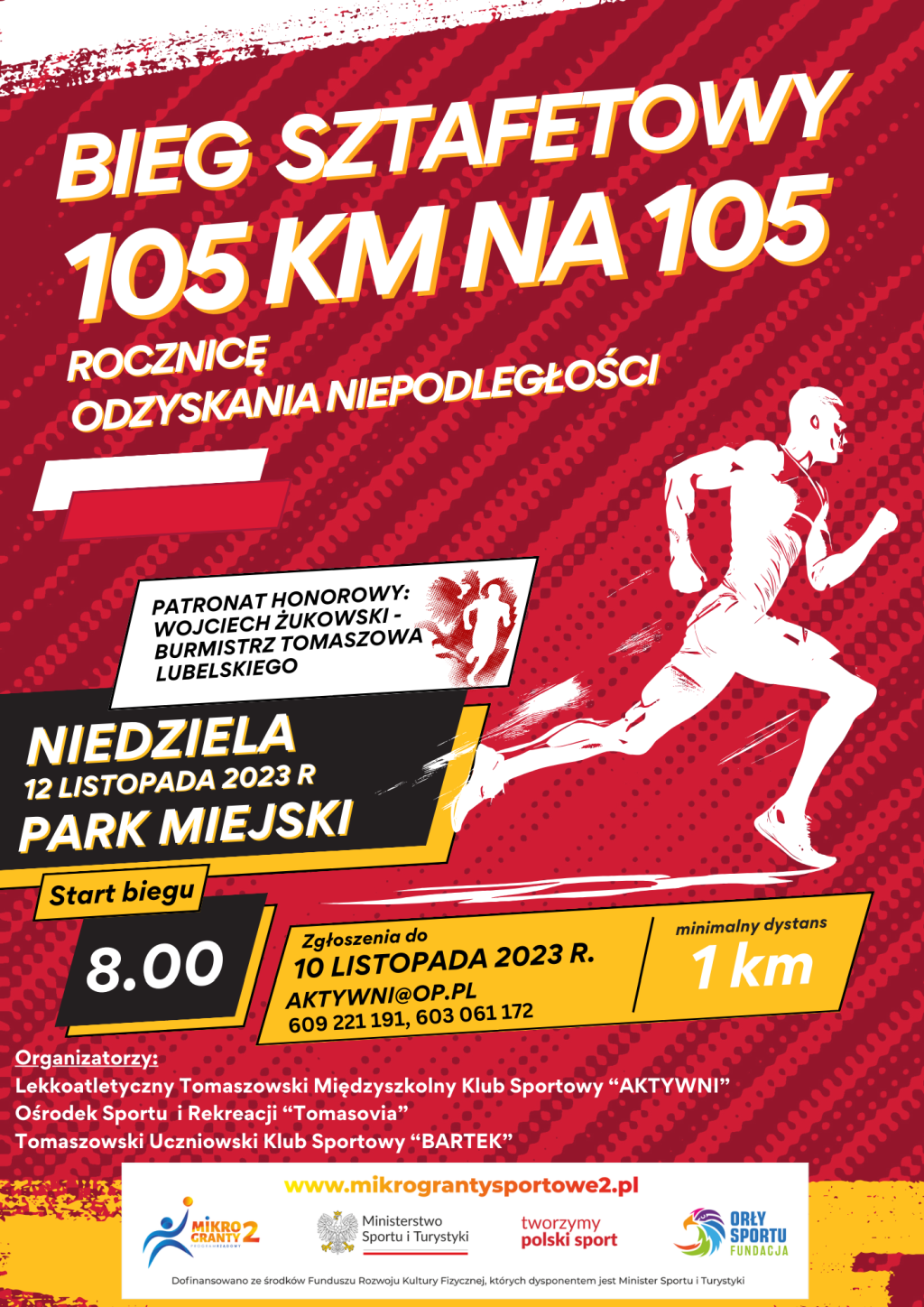 Bieg sztafetowy 105 km na 105-lecie niepodległości