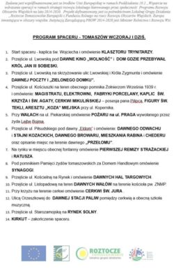 Spacery tematyczne obejmujące najciekawsze miejsca w Tomaszowie Lubelskim