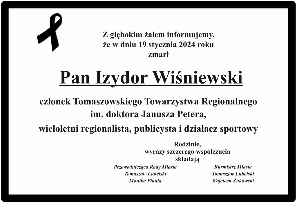 Z głębokim żalem informujemy