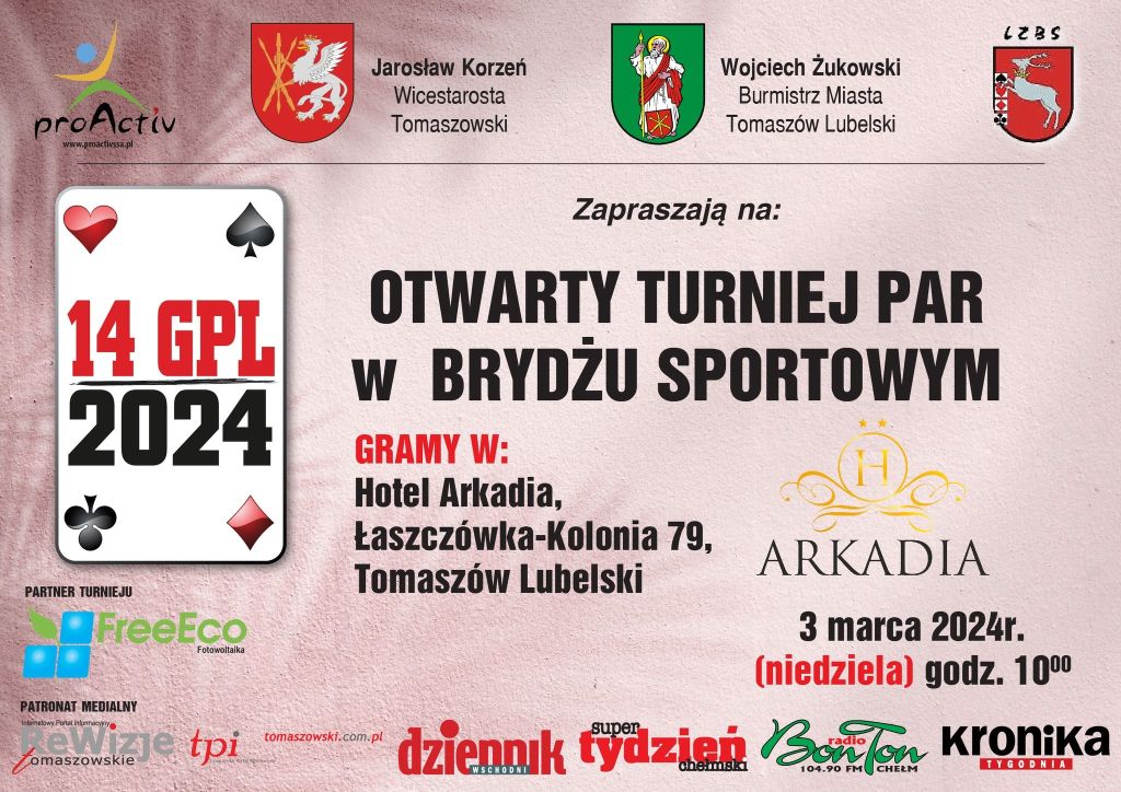 Otwarty Turniej Par w Brydżu Sportowym