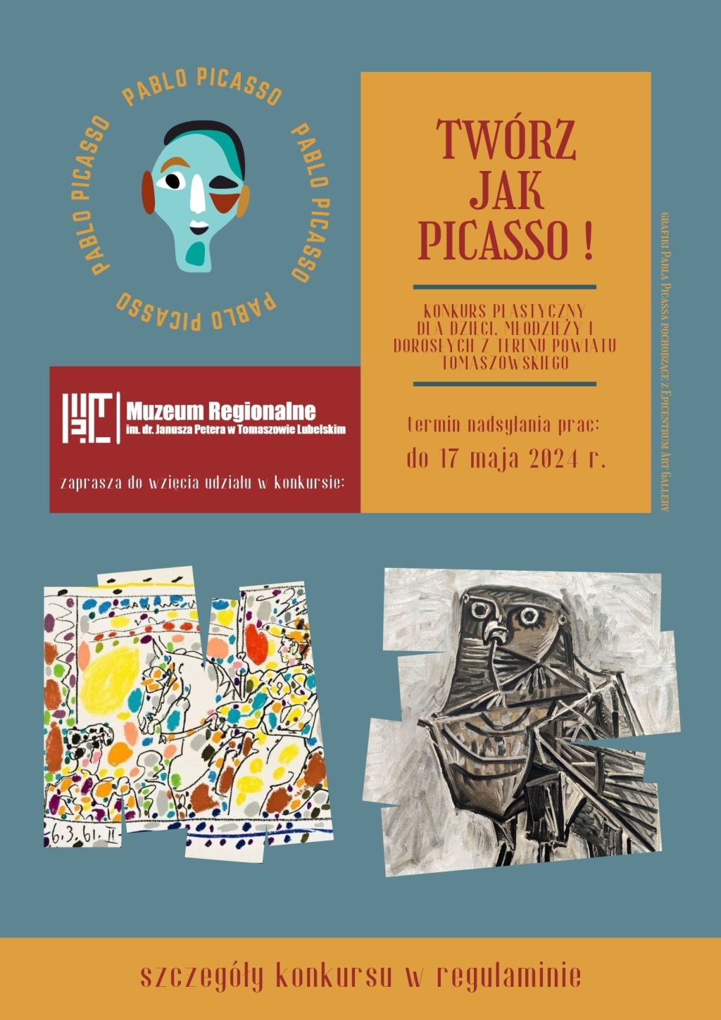 KONKURS PLASTYCZNY DLA DZIECI, MŁODZIEŻY I DOROSŁYCH „Twórz jak Picasso !”
