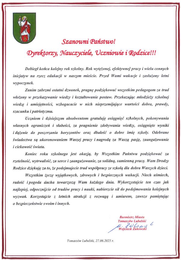 Szanowni Państwo! Dyrektorzy, Nauczyciele, Uczniowie i Rodzice !!!