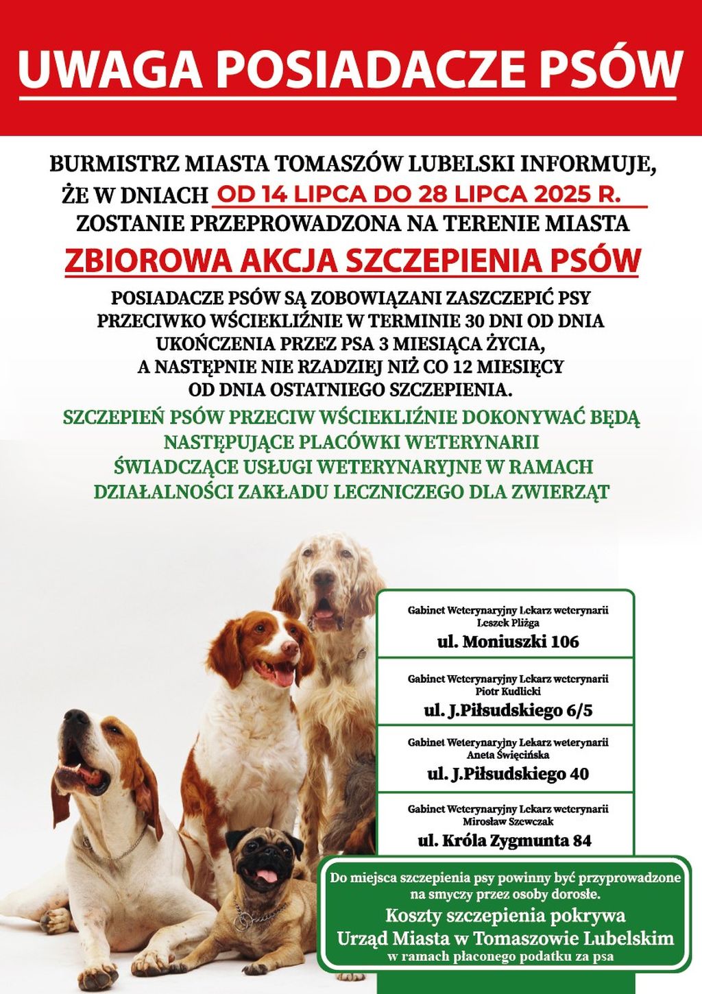 Zbiorowa akcja szczepienia psów